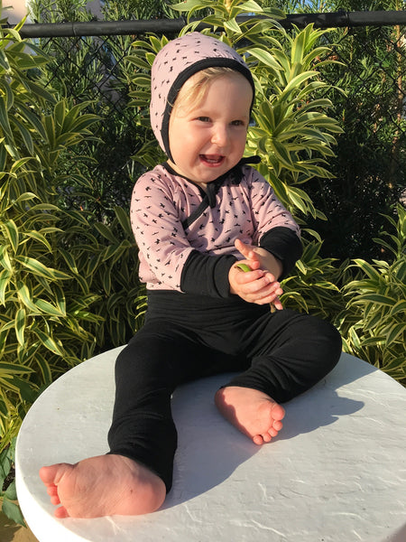 Ensemble évolutif 3 pièces bambou cache-couche,pantalon et bonnet vol d'oiseaux